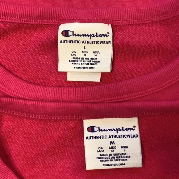Champion Cropped Sweatshirt French Terry Top Pink - Picture 10 of 10